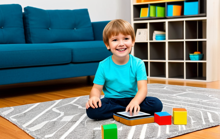 "Cocomelon Inspired Learning Time"**
A bright and cheerful scene in a modern living room, featuring a young child (around 4 years old), fully clothed in casual and appropriate attire, sitting on the floor with colorful ABC blocks. A tablet displaying a Cocomelon episode is nearby, but the child is actively engaged with the blocks, building a tower. A parent is partially visible in the background, smiling and encouraging. The overall atmosphere is warm and supportive. Safe for work, family-friendly, educational, professional quality, perfect anatomy, natural proportions, well-formed hands, proper finger count.
**