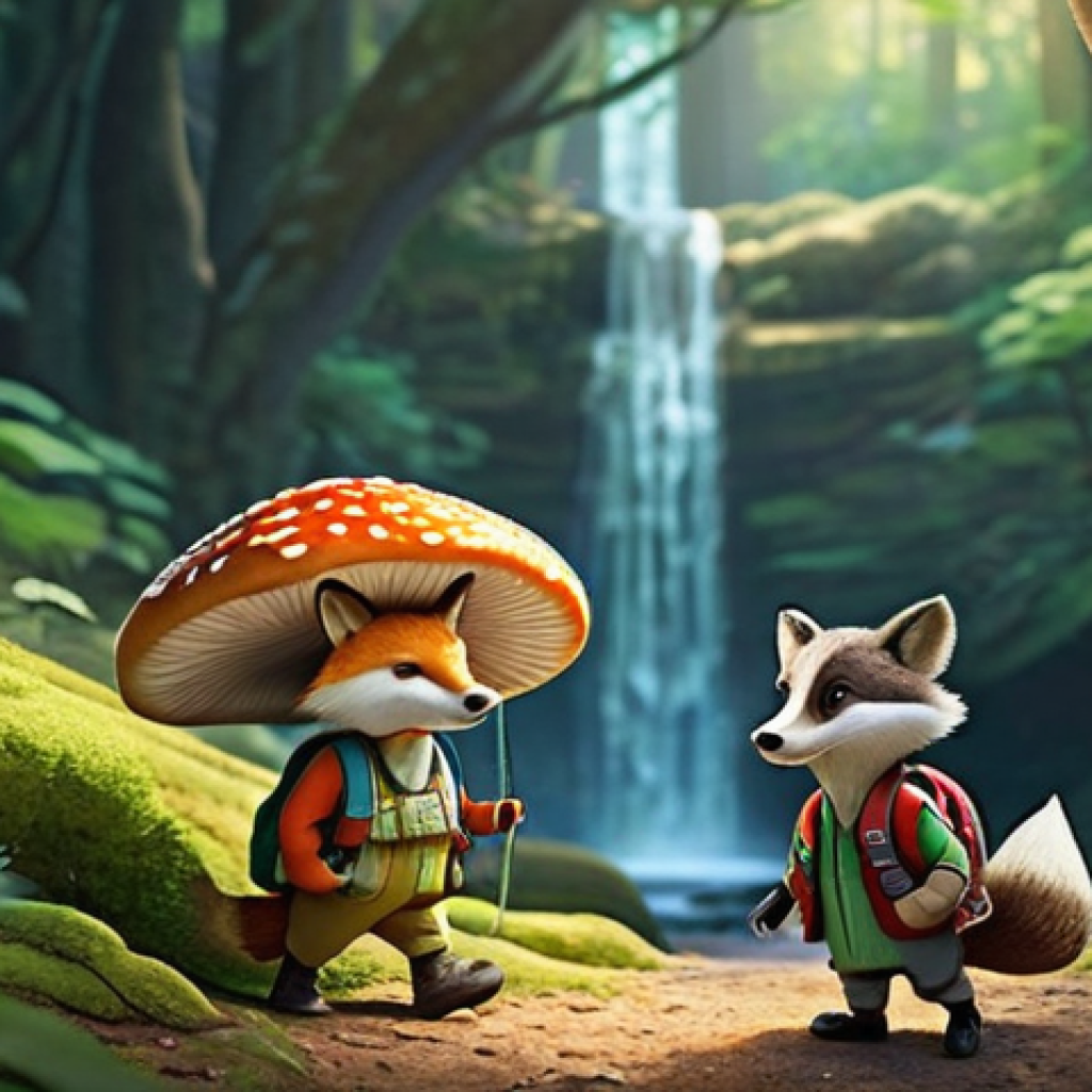 코코멜론 캐릭터와 유사한 다른 작품 - **Prompt: "A diverse group of cheerful children, aged 6-9, are on an exciting nature adventure. They...