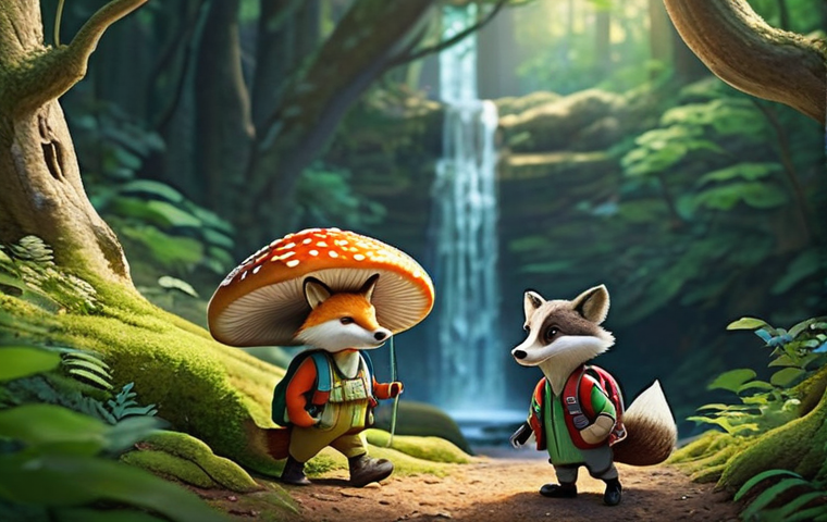 코코멜론 캐릭터와 유사한 다른 작품 - **Prompt: "A diverse group of cheerful children, aged 6-9, are on an exciting nature adventure. They...