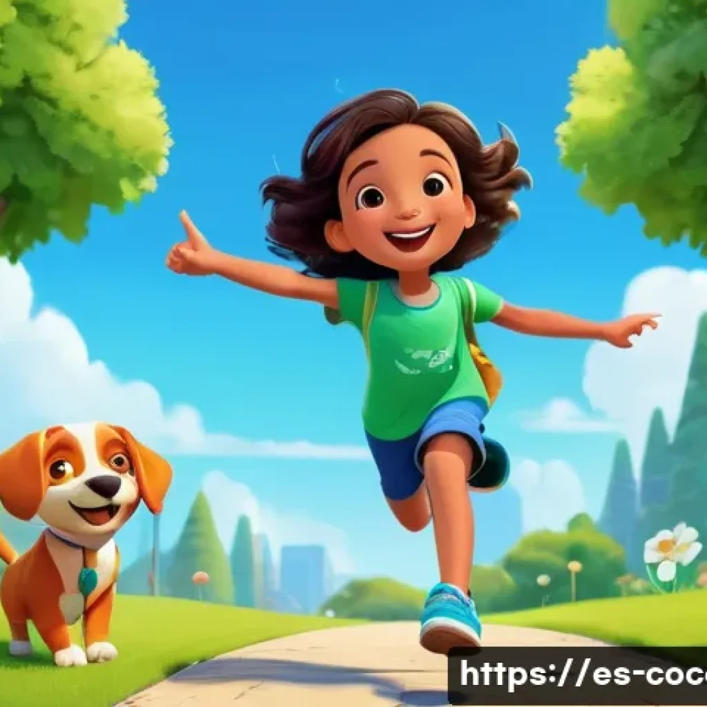 코코멜론 캐릭터별 주요 스토리 - A vibrant and cheerful scene featuring three young animated children resembling JJ, TomTom, and YoYo...